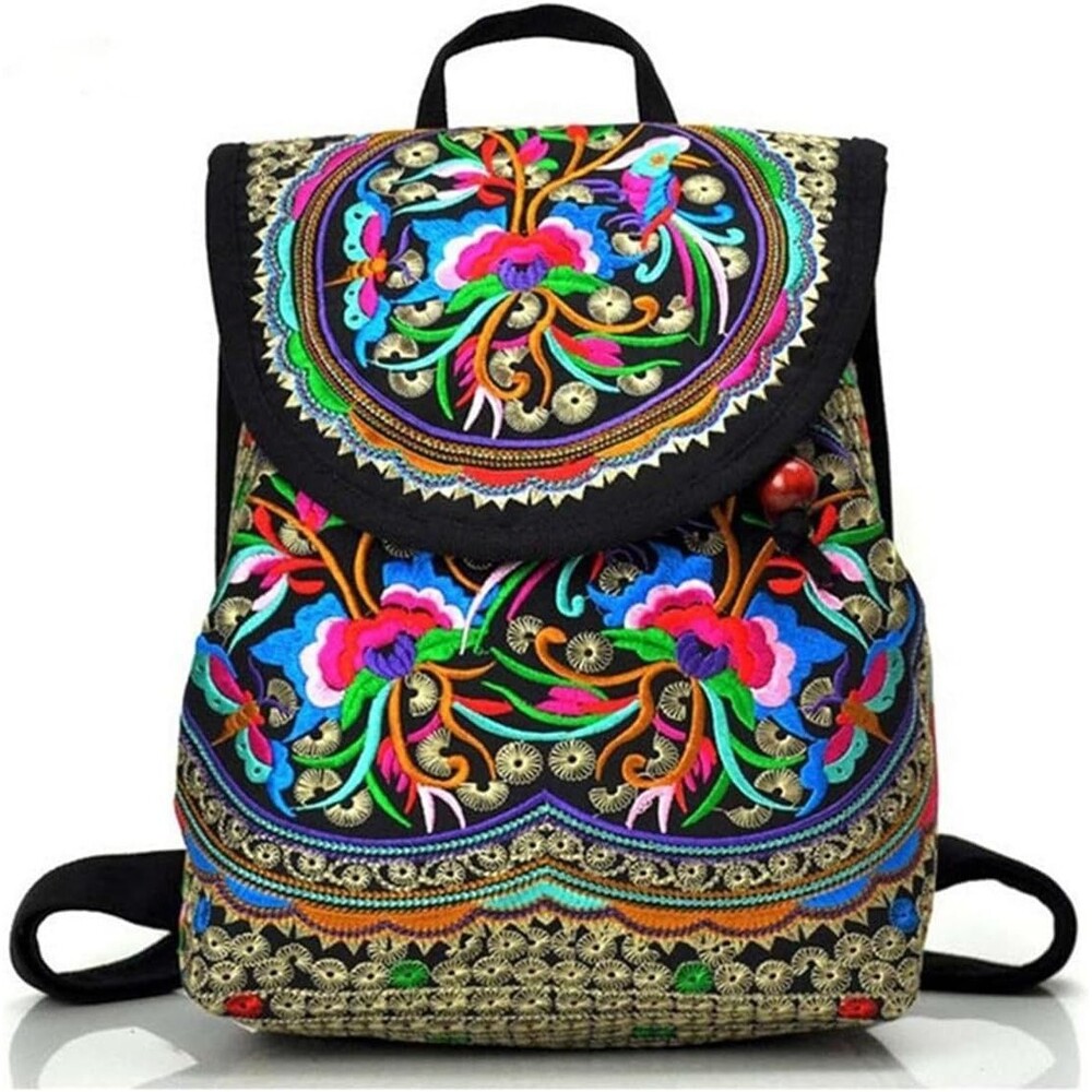 Goodhan Embroidered Backpack Purse for Women, Boho Bag